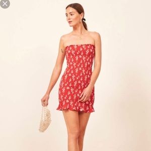 Chantilly Smocked Red Mini Dress
